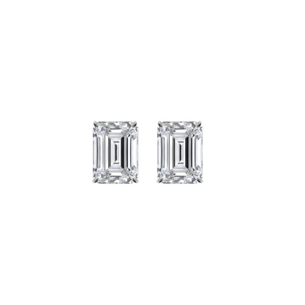 2 ctw Emerald Diamond Stud Earrings