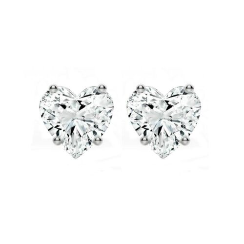 1 ctw Heart Diamond Stud Earrings