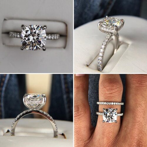 3 Carat Cushion Moissanite & Hidden Halo Ring - Raven Fine Jewelers