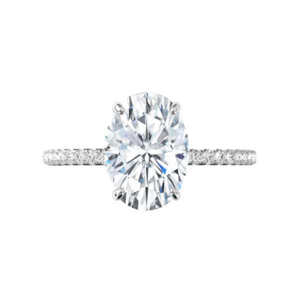 4.80 ct Oval Crushed Ice Moissanite & Diamond Ring