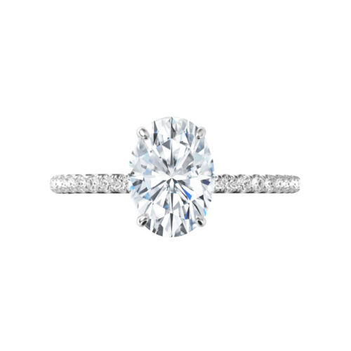 2.50 Carat Oval Diamond & Hidden Halo Engagement Ring