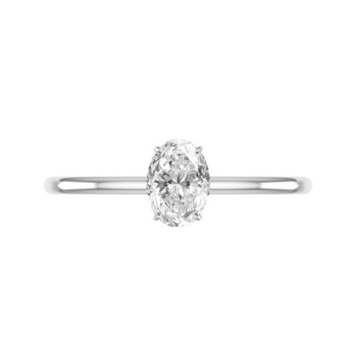 1 Carat Oval Moissanite Solitaire Ring