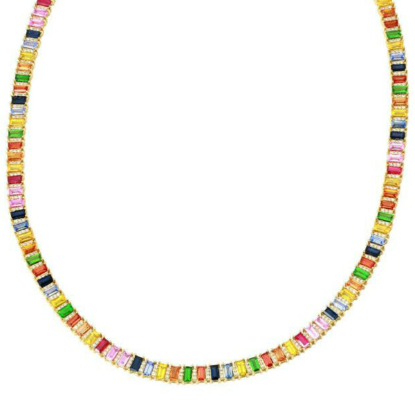 24 Carat Rainbow Sapphire & Diamond Necklace