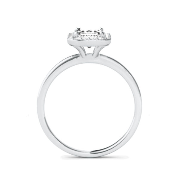 2 Carat Emerald Diamond & Halo Solitaire Ring