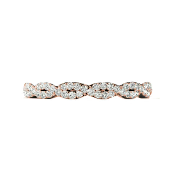 1.00 Carat Round Forever One Moissanite & Cushion Diamond Halo Ring with Rose Gold Diamond Infinity Eternity Band