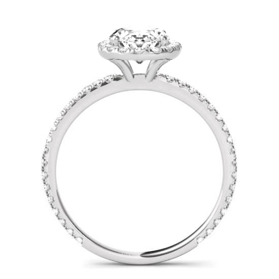2.00 Carat Oval Forever One Moissanite & Diamond Halo Engagement Ring