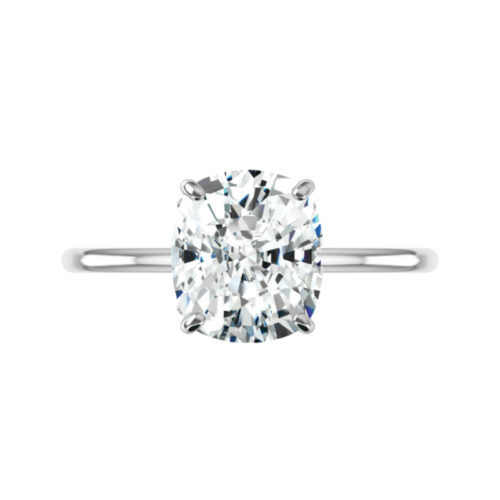3 ct Elongated Cushion Moissanite Solitaire Ring