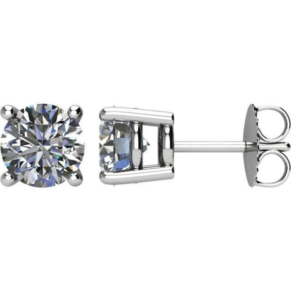 4 carats tw. Diamond Stud Earrings Platinum