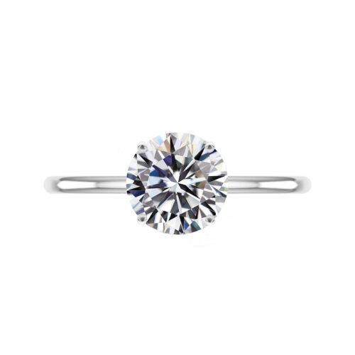3 Carat Round Forever One Moissanite White Gold Solitaire