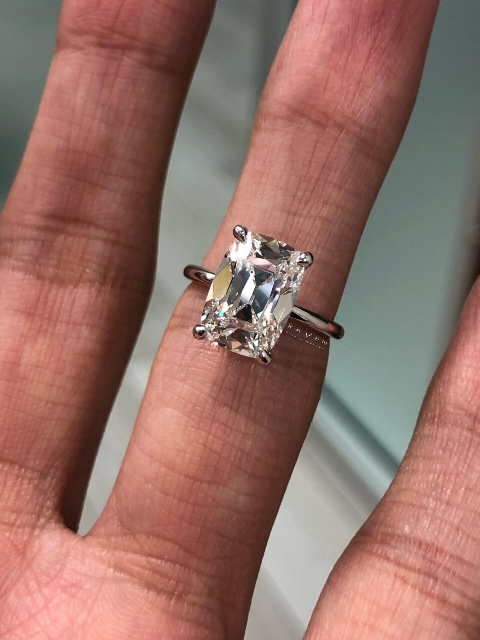 Cushion cut diamond on sale solitaire