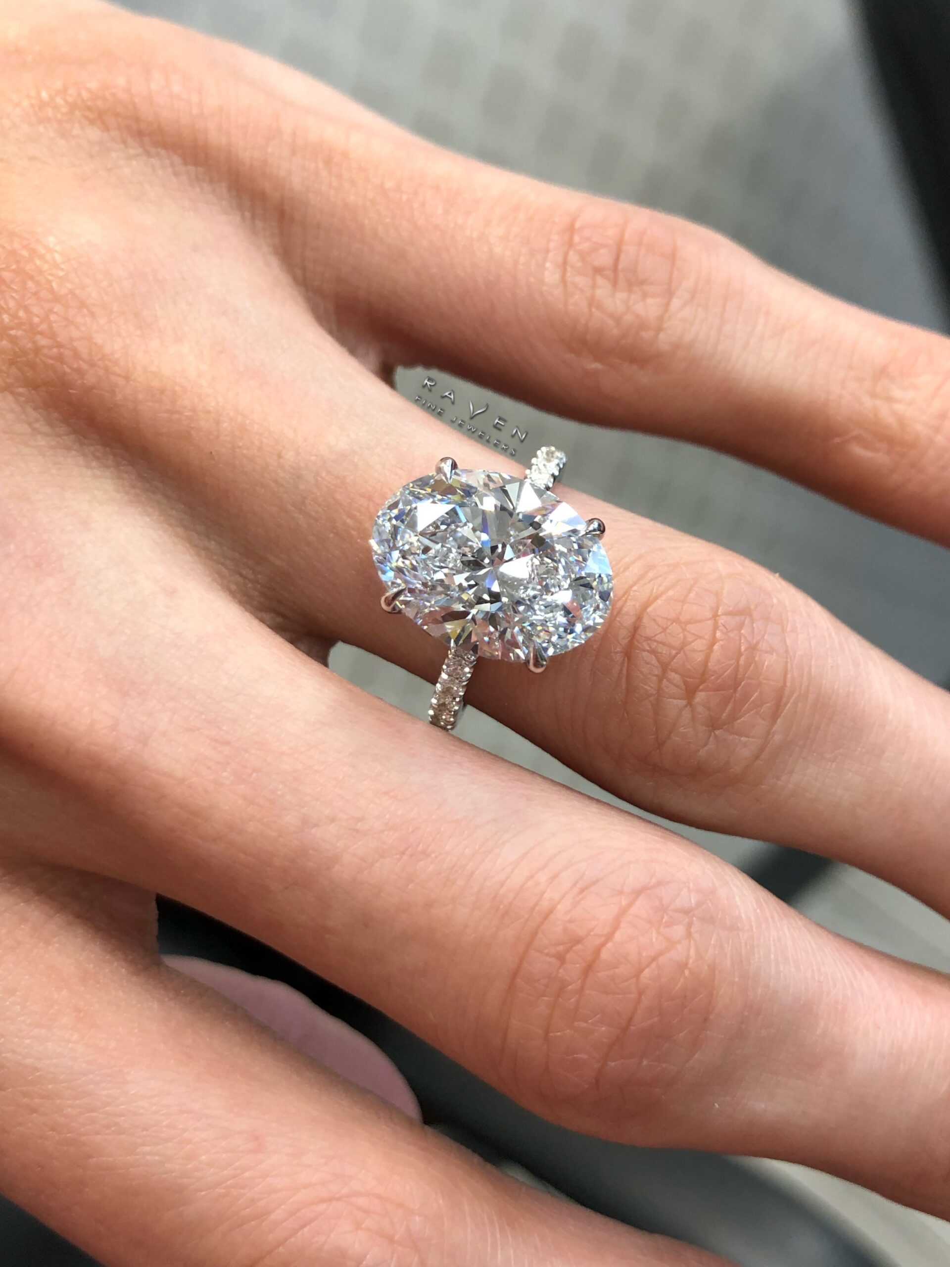 5 Carat Lab Grown Oval Diamond Ring - Flawless Fine Jewellery - London
