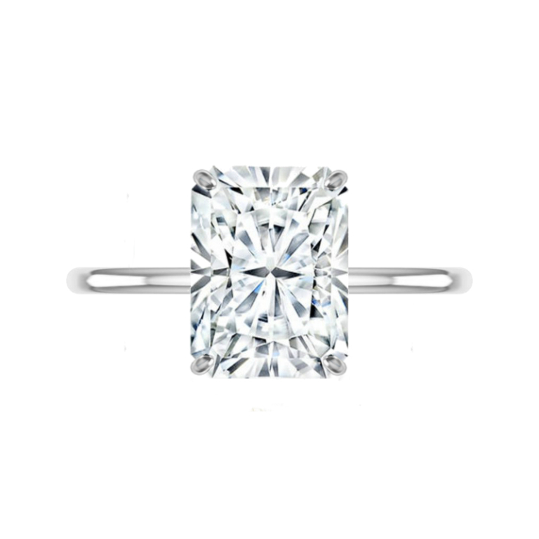 5 Carat Radiant Cut Moissanite Solitaire Ring - Raven Fine Jewelers