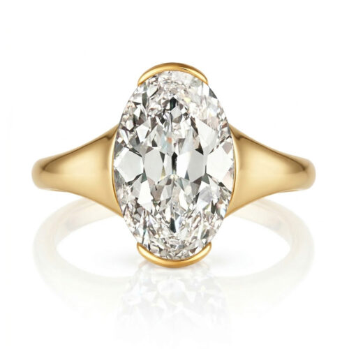 3 Carat Moval Lab Diamond Whisper Bezel Tapered Solitaire