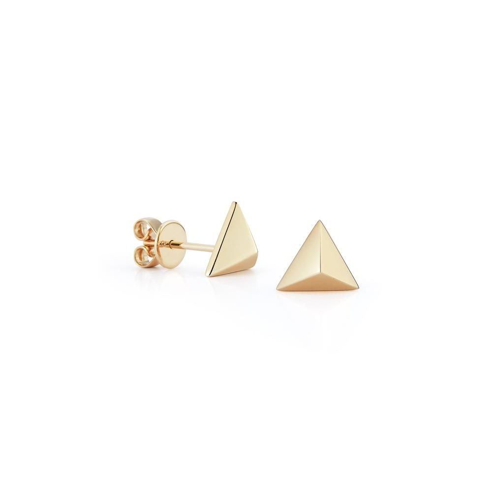 Pyramid Stud Earrings 14k Yellow Gold