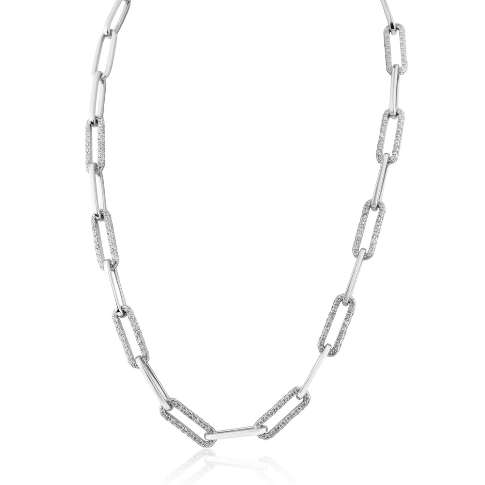 Paper Clip Chain Diamond Necklace – Lindsey Leigh Jewelry