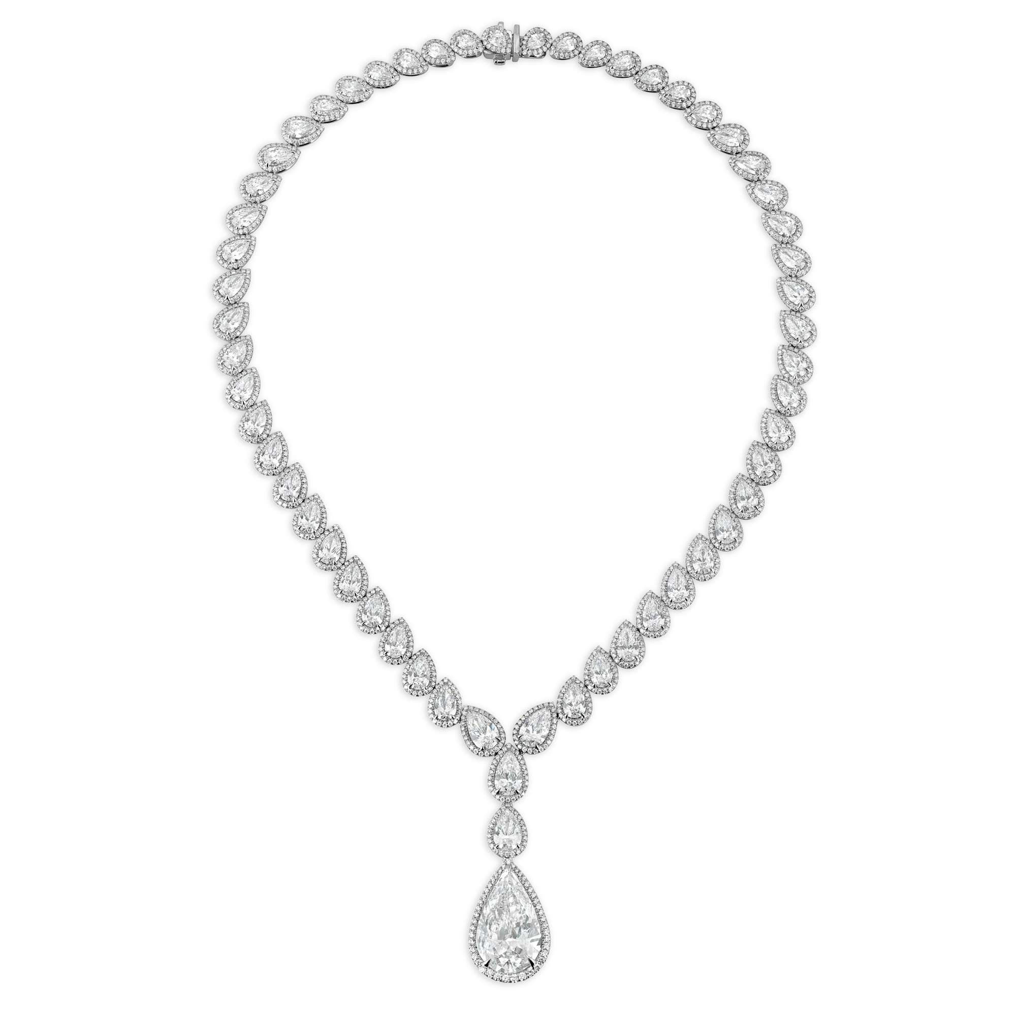 14K White Gold Diamond V Graduated Tennis Necklace – PMT