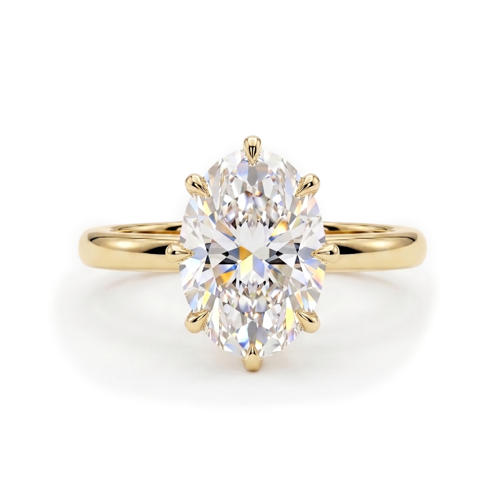 3 Carat Oval Lab Diamond Eight Prong Solitaire