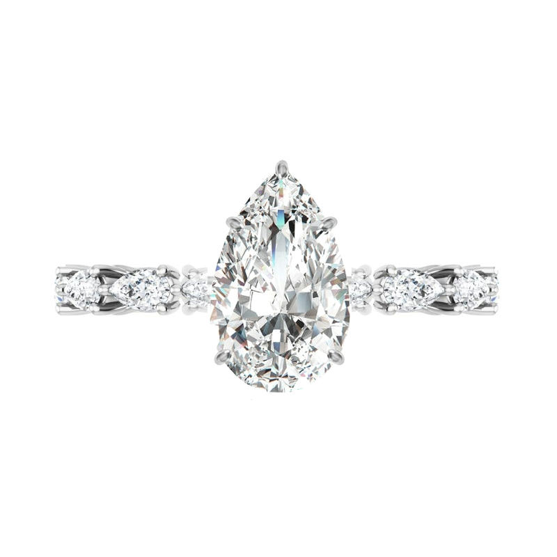 Pear shaped Diamond Engagement Ring with Halo – CRAIGER DRAKE DESIGNS®