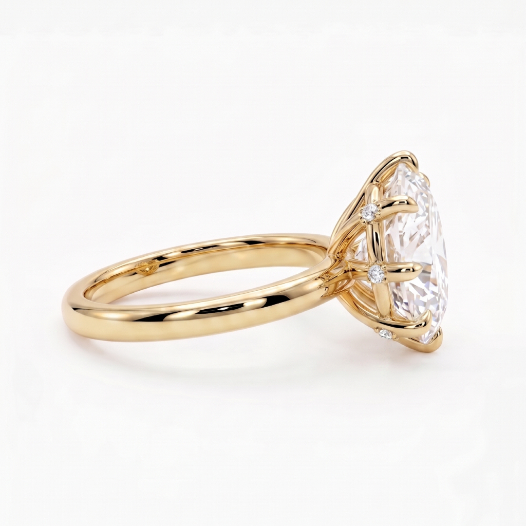 3 Carat Oval Lab Diamond Eight Prong Solitaire - Image 2